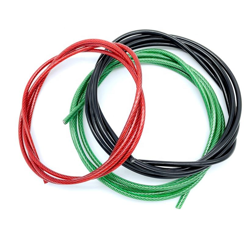 PP/PE/PU/PVC/PA/NYLON Black Color Polypropylene Coated Steel Wire Rope 7x7-1.2-1.8mm