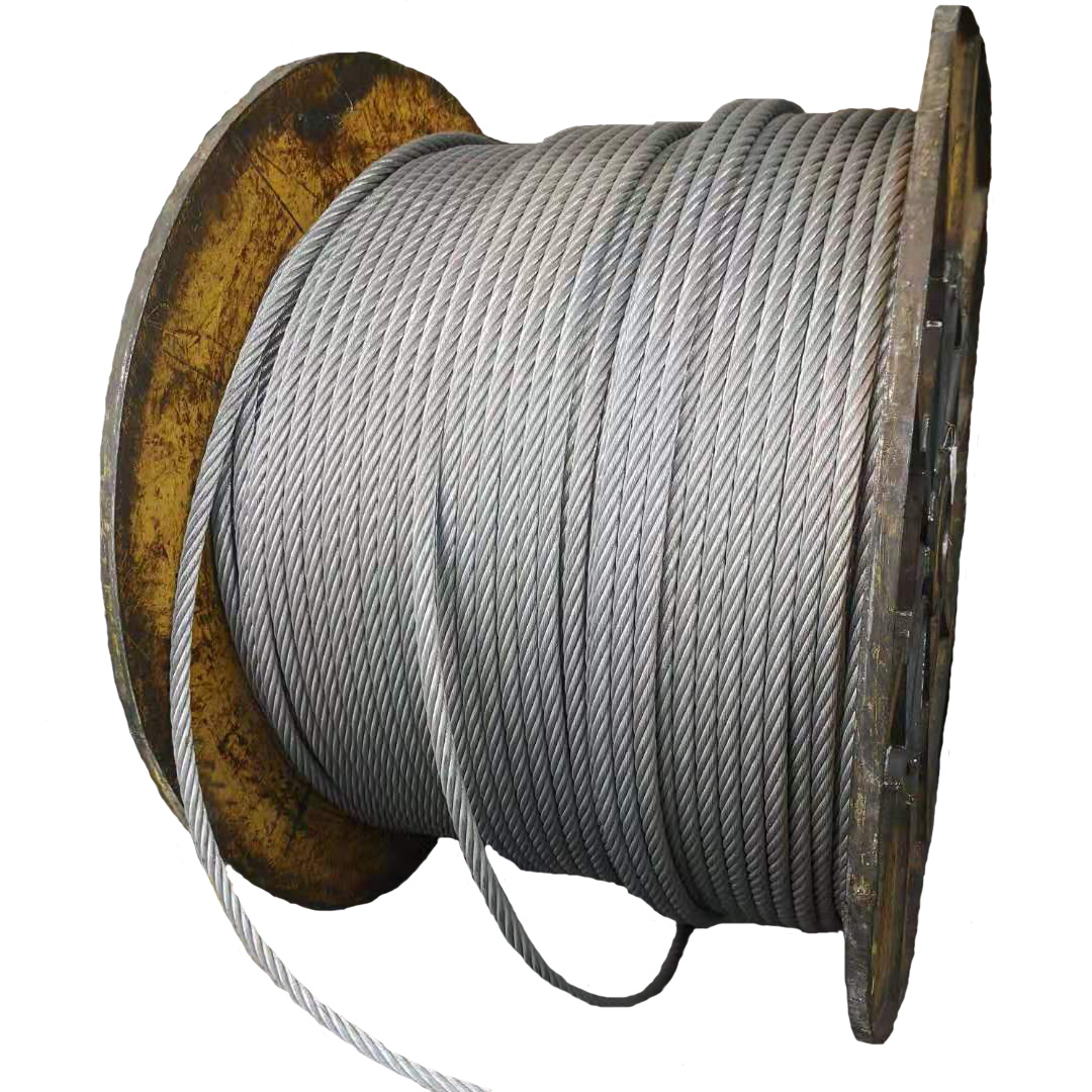 8*19W+IWRC Ungalvanized Steel Wire Rope 8mm For Elevator