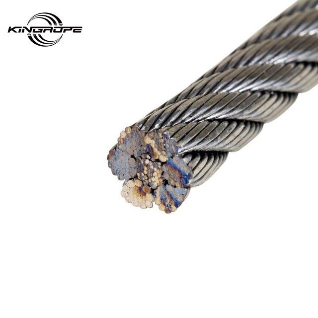 High strength galvanized carbon steel wire rope for lifting 6x26WS+IWRC