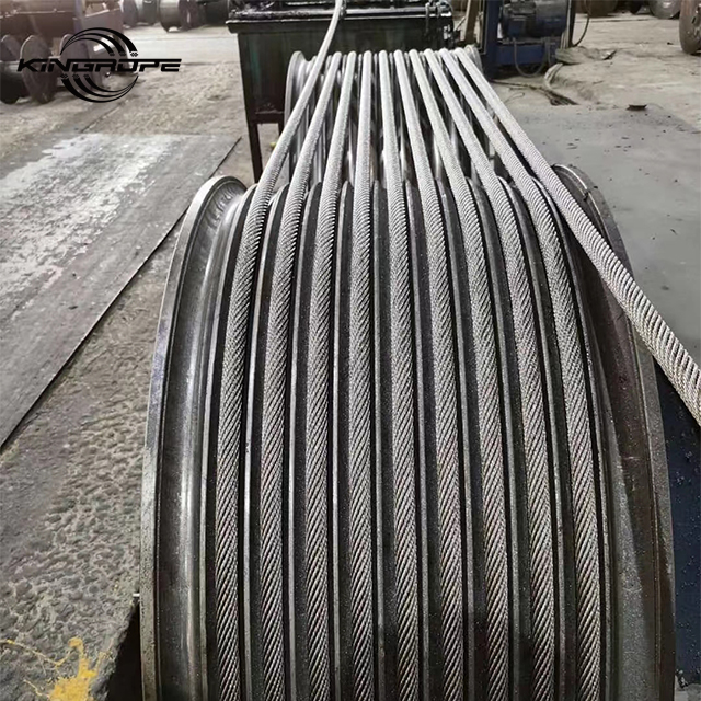 Galvanized 6x7+1x19 FC/PP/IWS/IWRC Steel Wire Rope 4mm 5mm For Cutting Granite Stone