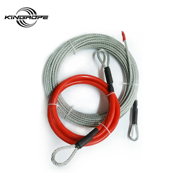 4mm 5mm 6mm 1/4" Heavy Duty Looped End Steel Wire Rope Cable With Eyelect For Outdoor Zip Line Equipment