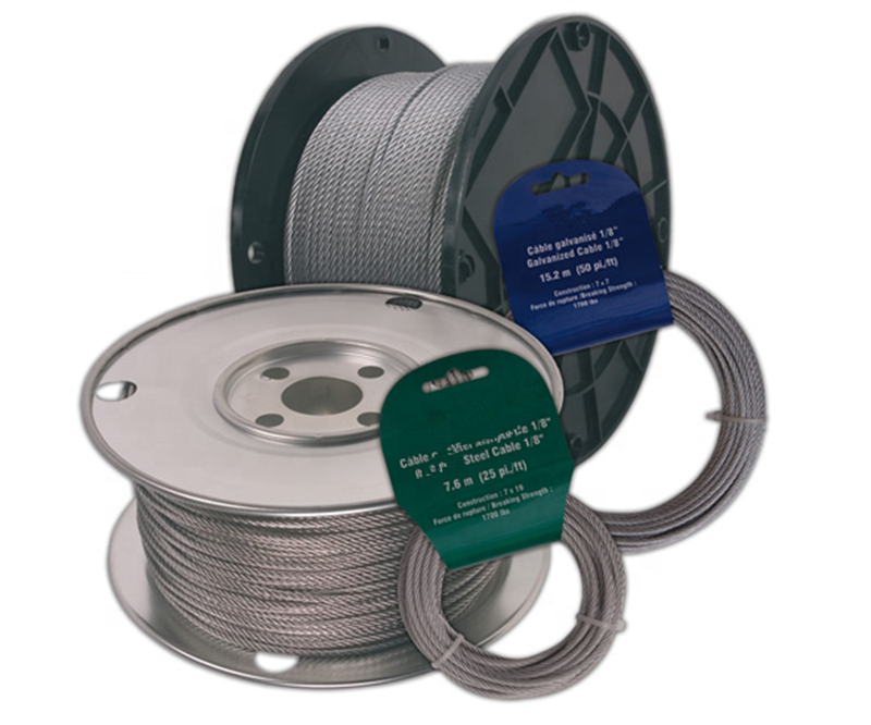7 X 19 Galvanized Steel Aircraft Cable 2.0 Mm To 10mm Steel Wire Rope for Crane And for Zip Line