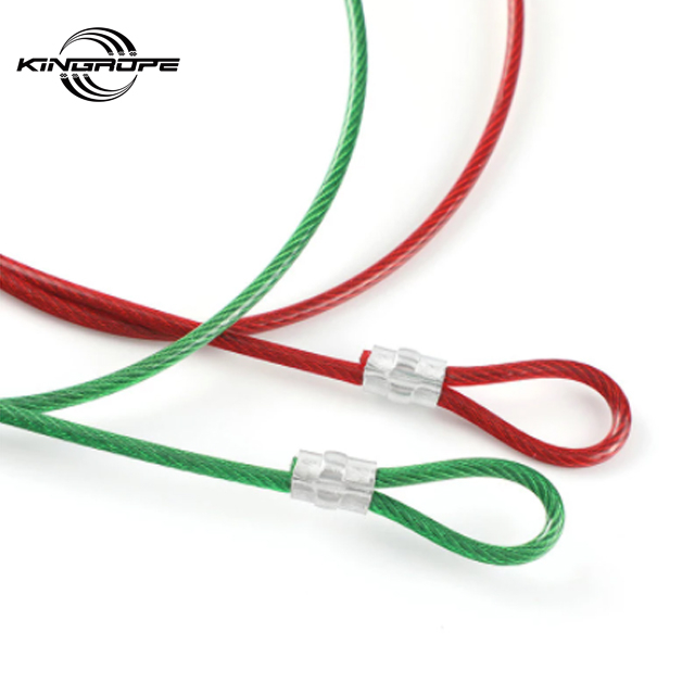 Steel Wire Rope Sling Cable Lifting Assemblies with Fastened Eye Loops And Red/Black/Green Coating