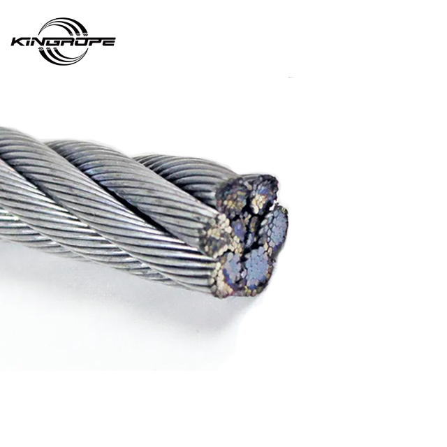 High strength galvanized carbon steel wire rope for lifting 6x26WS+IWRC