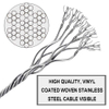 Customise 8mm Heavy Duty Electric Cable Wire 7x7 Steel Wire Rope Assembly With Any Length