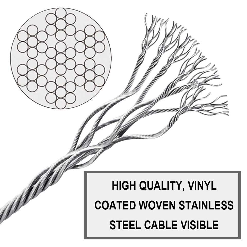 Customise 8mm Heavy Duty Electric Cable Wire 7x7 Steel Wire Rope Assembly With Any Length