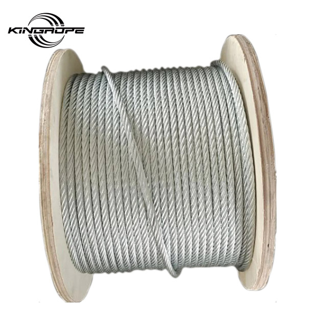 Hot Dipped Galvanized Zinc Plated PVC Coated Steel Cable Fiber Core Steel Core IWRC Steel Wire Rope