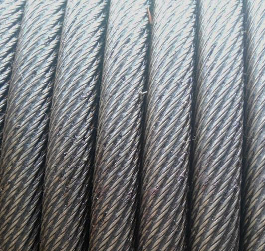 18X7+FC 22mm Ungalvanized Steel Wire Rope