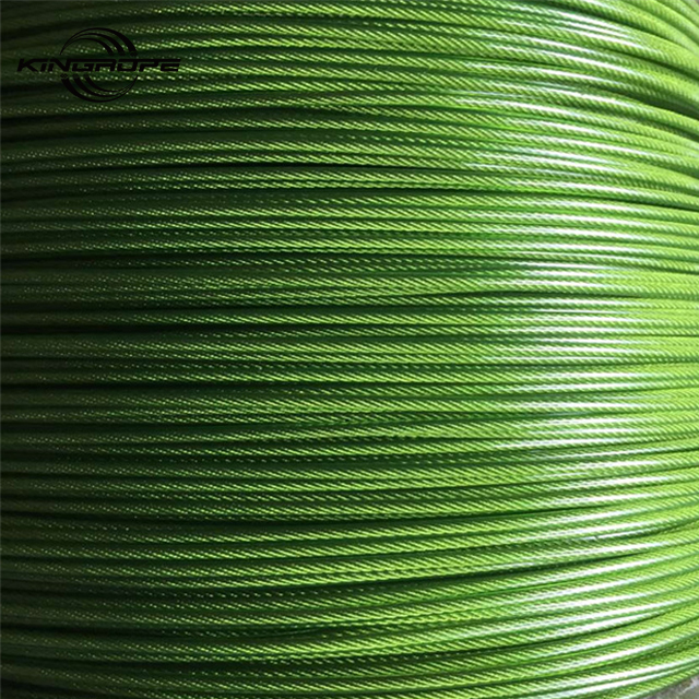 PVC Coated Vinyl Coated Steel Wire Rope Flexible Cable 7x7 7X19 6mm Cable Aviones