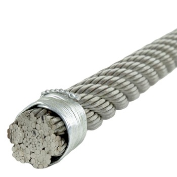 50FT Zipline Aircraft Cable with Iron Core Galvanized Steel Rope 7x19 Strands ROPE
