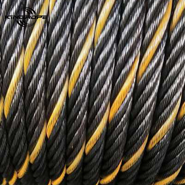 6X19S+FC / IWRC Oiled Lubricated With Yellow Grease Metal Rope 22mm