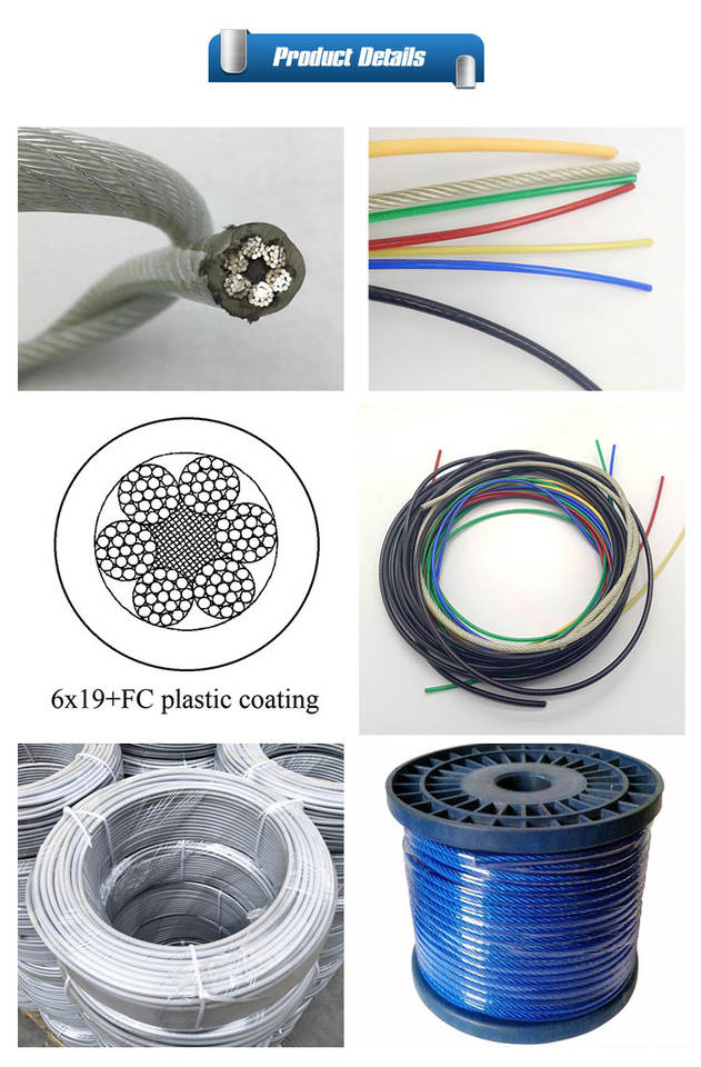 6x9+FC 3mm Pvc Coated Excellent Quality Weaving Cable Steel Wire Rope With Any Length