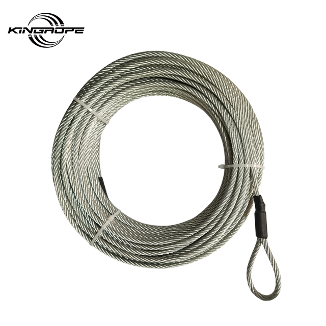 4mm 5mm 6mm 1/4" Heavy Duty Looped End Steel Wire Rope Cable With Eyelect For Outdoor Zip Line Equipment