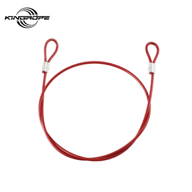 Steel Wire Rope Sling Cable Lifting Assemblies with Fastened Eye Loops And Red/Black/Green Coating