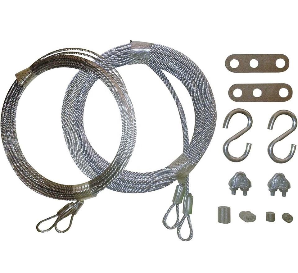 7 X 7 Strand 2mm/3mm/4mm/5mm To 22mm Steel Wire Rope With Eyelect Kit for Fix Overhead Sectional Door