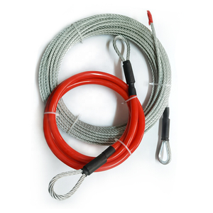 4mm 5mm 6mm 1/4" Heavy Duty Looped End Steel Wire Rope Cable With Eyelect For Outdoor Zip line Equipment