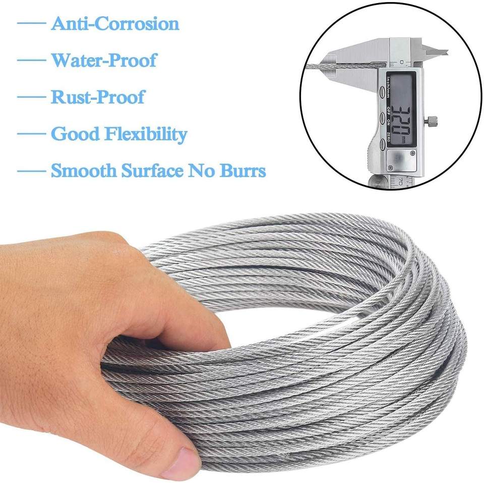 Customise 8mm Heavy Duty 7x7 Steel Wire Rope Assembly With Any Length